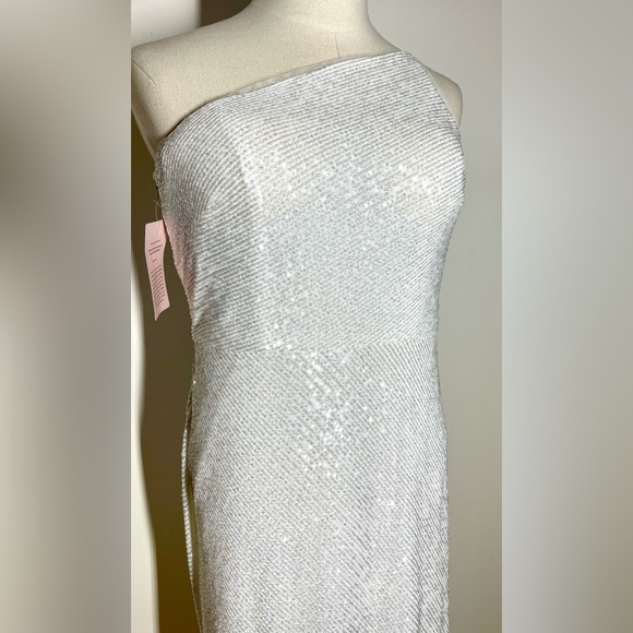 Anthro Jenny Yoo Collection | Zara One-Shoulder | Sequin Column Gown | 14 - Picture 4 of 10